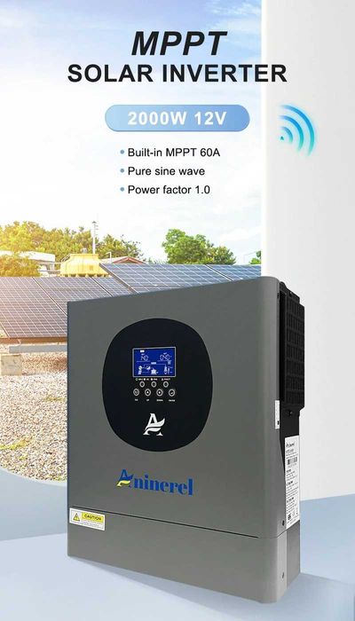 Гібридний інвертор 12v 2kW Aninerel ANL-2000W-12L-WIFI