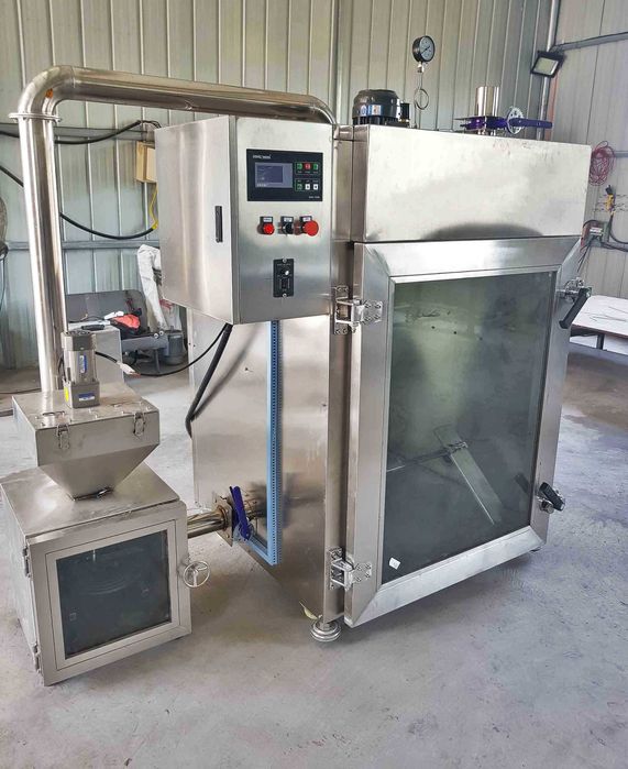 Промислова коптильня холодне / гаряче копчення м'яса, риби, птиці