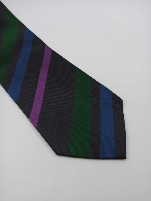 Lanvin paris jedwabny krawat w paski ol106