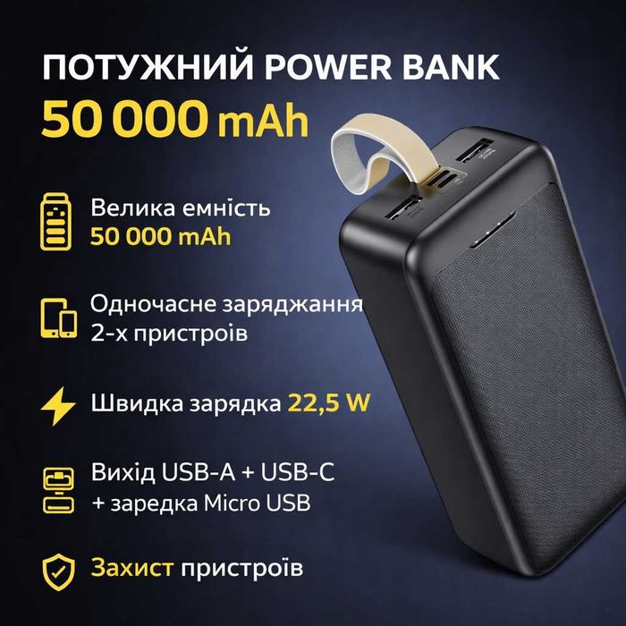 Повербанк Awei J111B 50000 mAh, 22.5 Вт