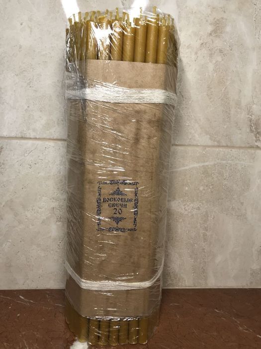 Свічки Воскові різної довжини, товщини бжолиний віск. Восковые свечи.