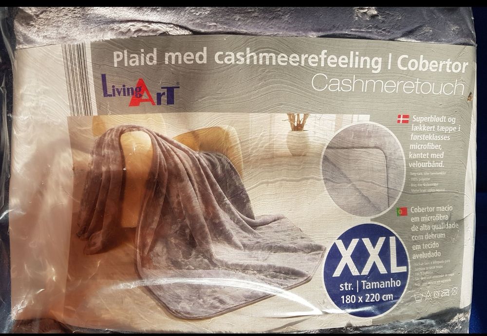 Cobertor/manta XXL Cinza muito quente e leve (NUNCA USADA) 180x220cm