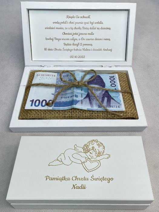 Pudełko pamiatka chrztu swietego