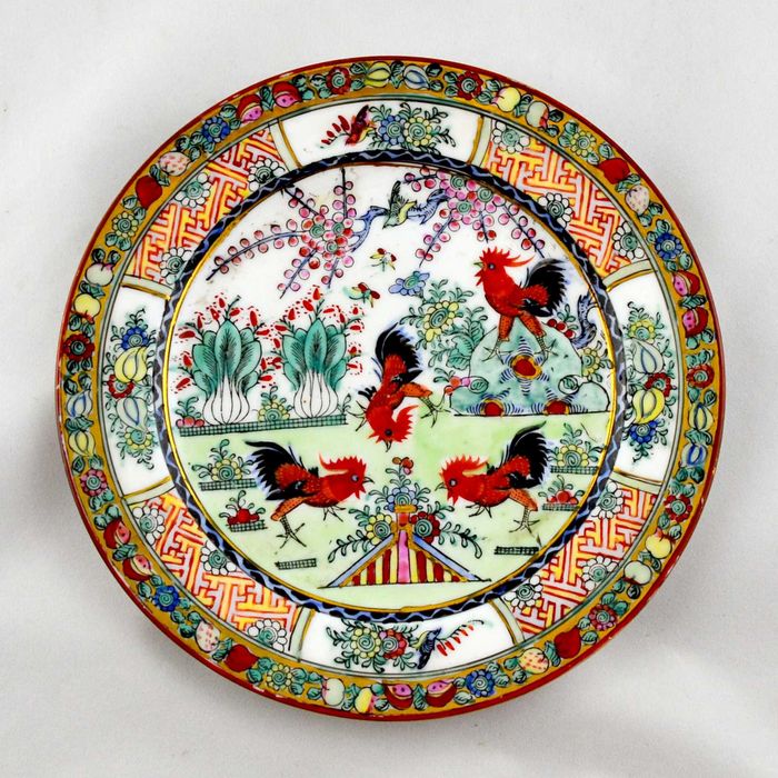Prato Porcelana da China – Luta de Galos – 2ª metade do séc. XX