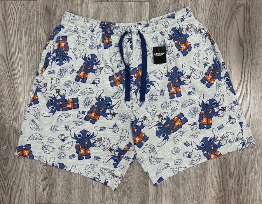 George L XL Хлопковые Мужские пижамные шорты пижама стич стіч лило 36 38