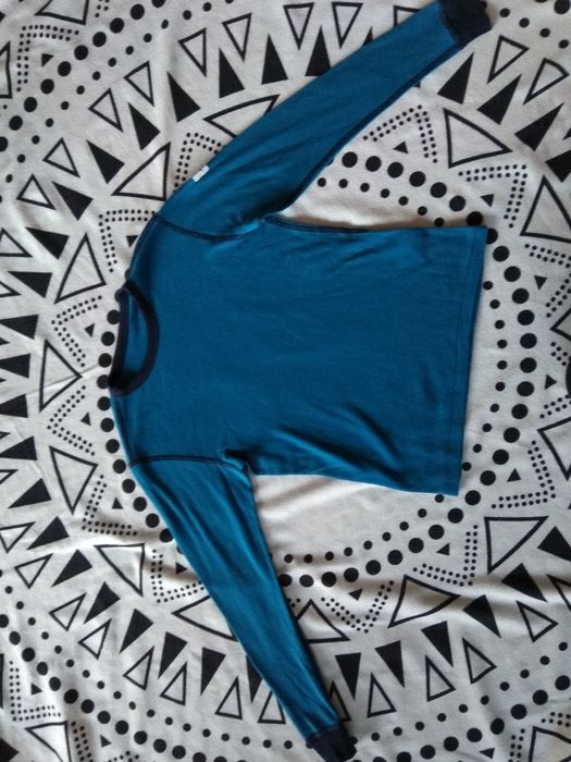 Bluzka z długim rękawem kolor niebieski 100% Merino wool 8 lat 128 Jan