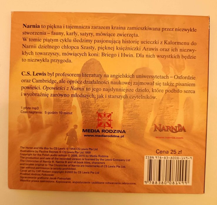 Opowieści z Narni, Koń i jego chłopiec, MP3 czytanka,