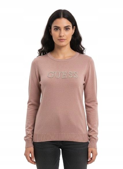 Guess 36 S Różowy Sweter Damski Nora Q5Gr04Z0610 Aplikacja D1877