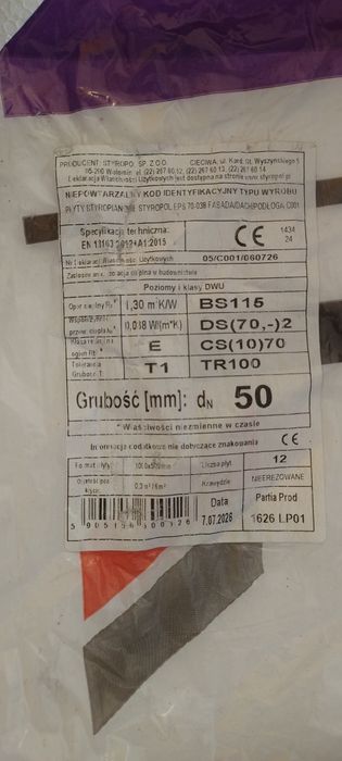 Styropian 5 cm 10 płyt podłogowy