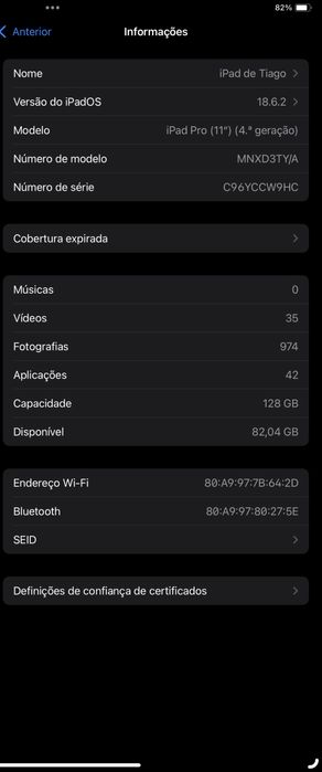 IPAD PRO 4ª Geração (11”)