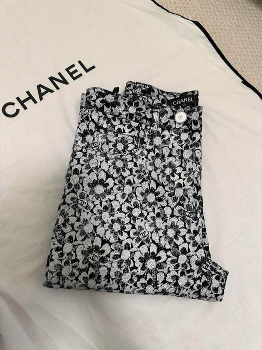 Chanel 24B Floral Jacquard Jeans – розмір 38 (FR)