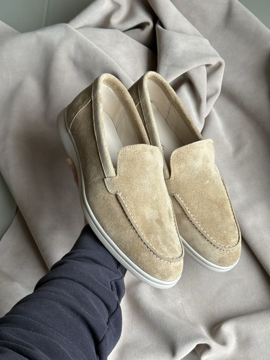 Чоловічі бежеві лофери замшеві 42-27.5 см