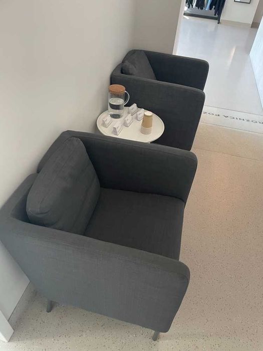 2x Fotel IKEA EKERO grafitowy - nowoczesny loft