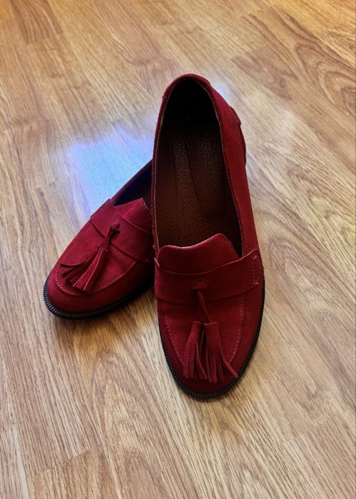 Лофери лодочки балетки туфлі 38 червоні