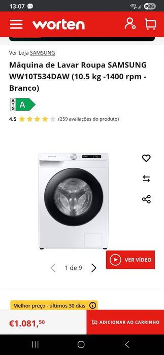 Maquina lavar roupa samsung eco bubble 10.5 kg