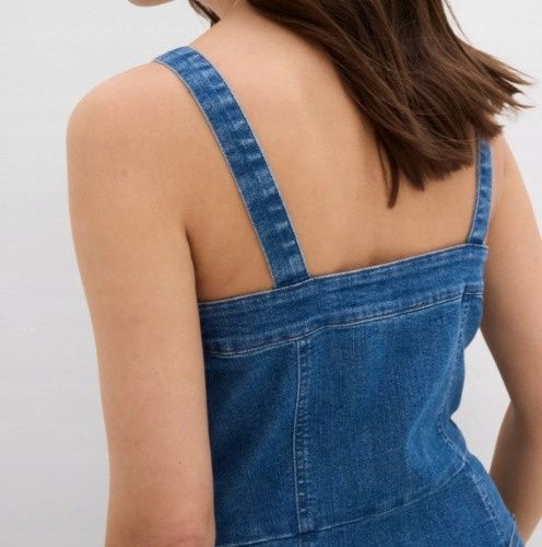 B.P.C sukienka jeansowa na ramiączka z założeniem kopertowym r.40