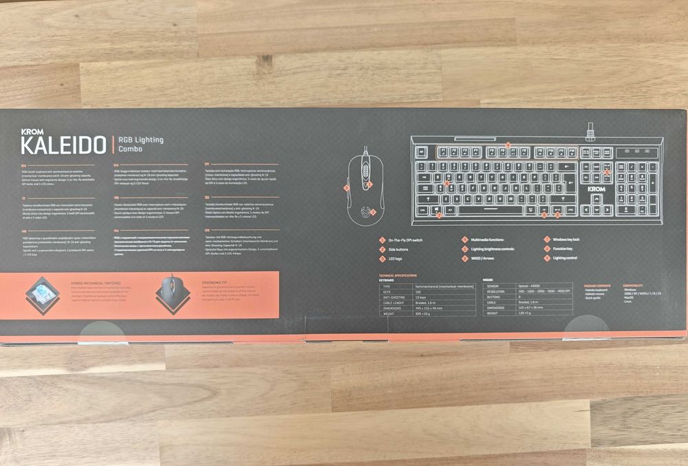 Teclado + Rato RGB Krom Kaleido Layout PT (Novo)