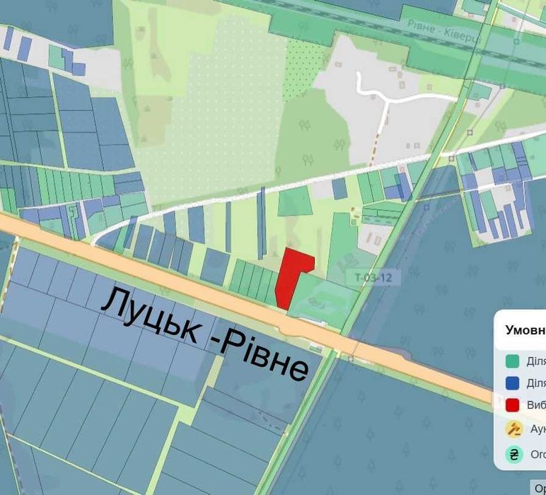 Продаж фасадної ділянки напрямок Луцьк-Рівне