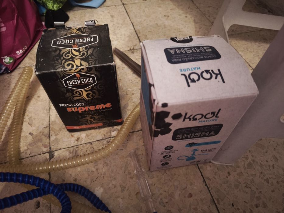 2 Shishas com 2 pack carvão