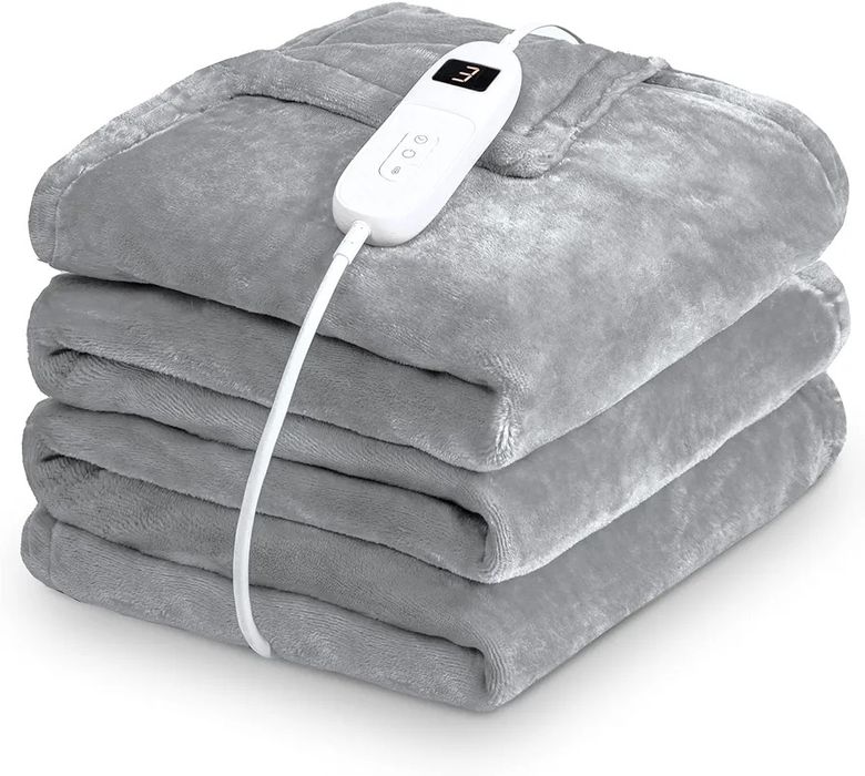 Alljoy Koc grzewczy z automatycznym wyłączaniem, pluszowy koc grzewczy