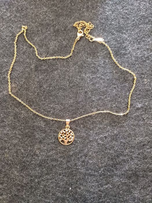 Colar dourado com medalha