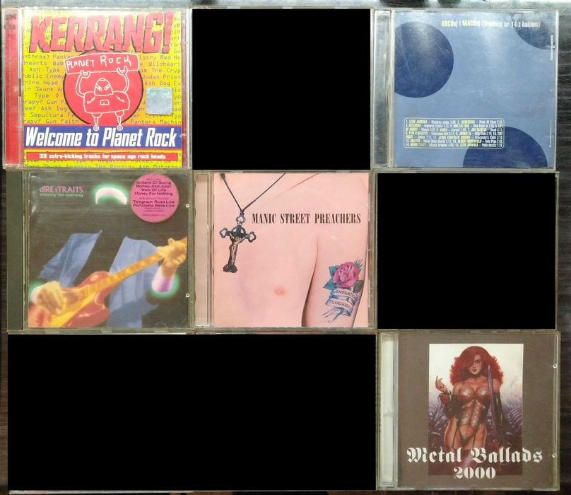 Płyty CD 5 szt: Kerrang, Machina, Dire Straits, Manic Street Preachers