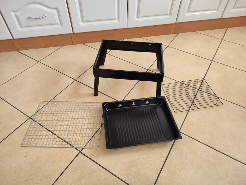Nowy czarny przenośny mini grill walizka
