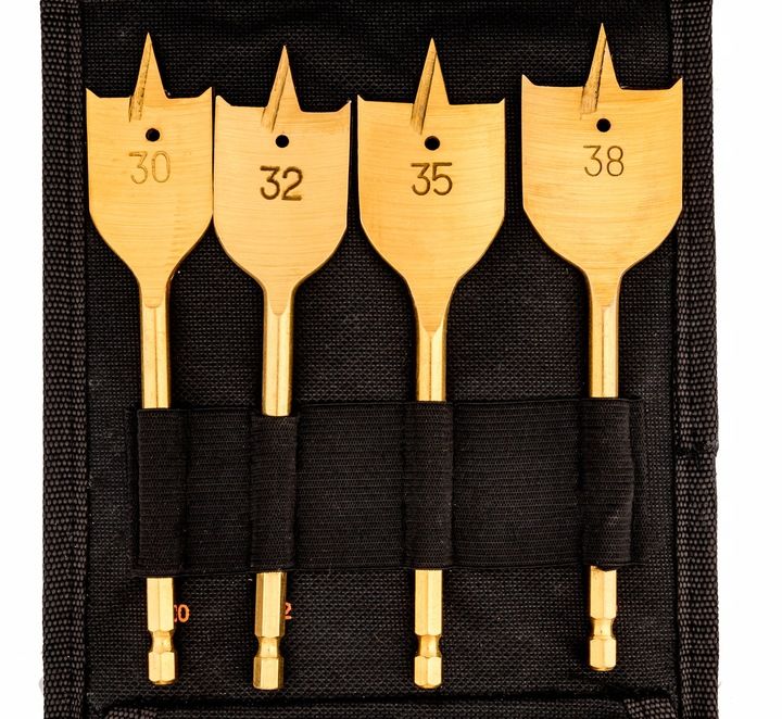 Zestaw Wierteł Wiertła Płaskie Piórkowe Łopatkowe Do Drewna Drzewa 16s