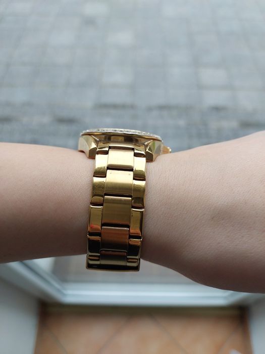 Fossil es 3203 riley złoty zegarek