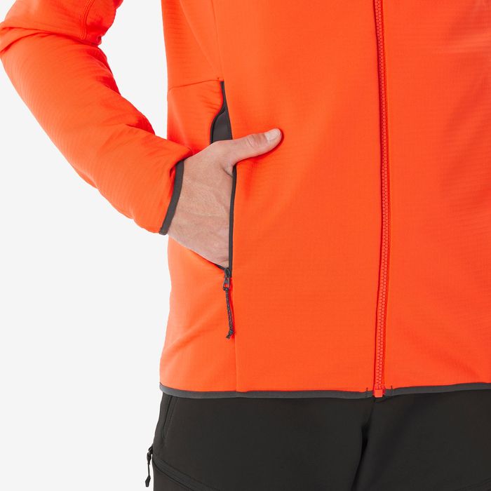 Casaco polar de caminhada na montanha homem MH500 fecho vermelho