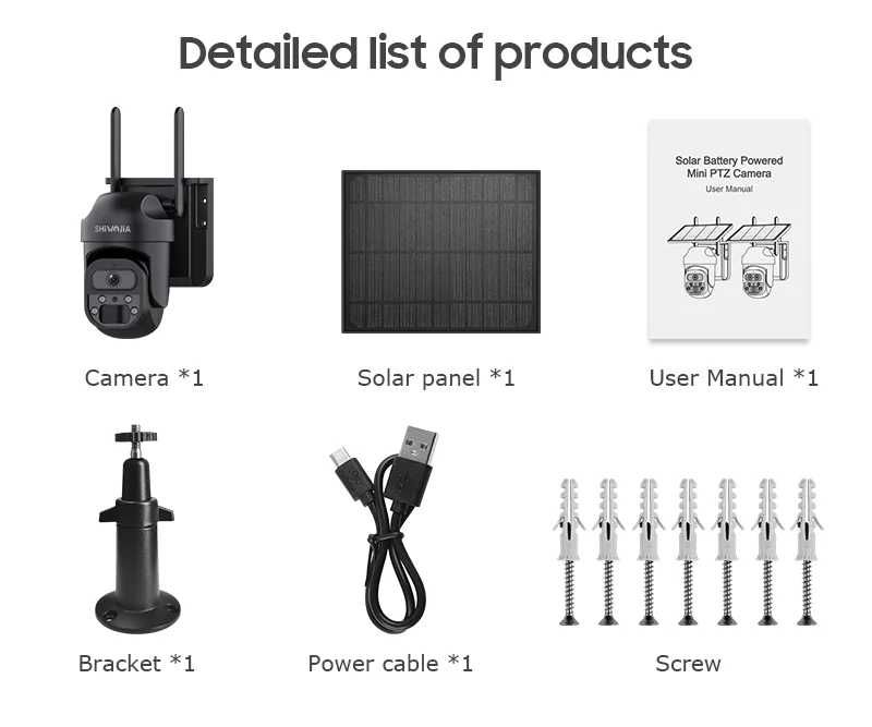 Зовнішня 4G камера SHIWOJIA Zoom 5MP сонячна панель акумулят 7800 mAh