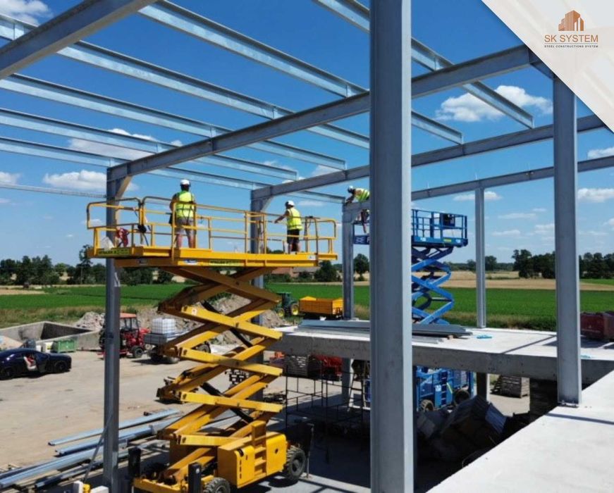 Hala 500 m2 stalowa magazyn warsztat płyta konstrukcja SK SYSTEM