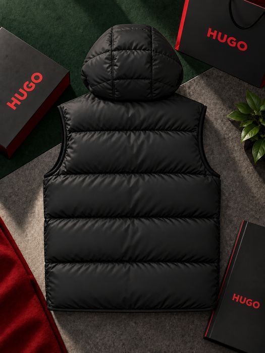 ЦІНА БУЛА 2500!Мужская брендовая жилетка Hugo Boss черная безрукавка ,хуго босс