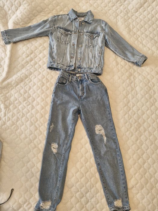 Джинсова куртка zara 9 років 134 см,  джинси reserved- 152