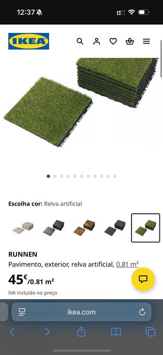 Relva Artificial de Jardim (IKEA) – 98 Unidades – €75