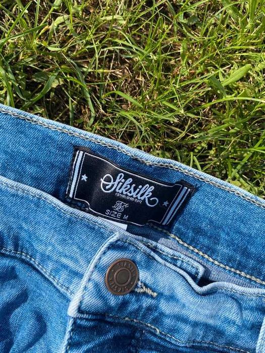 Spodnie damskie SikSilk jeansy slim blue niebieski denim women M