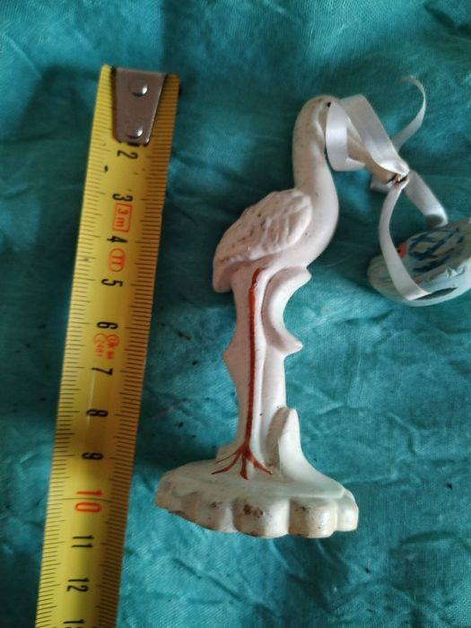 Cegonha decorativa para bolo de batizado