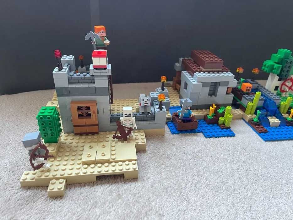 LEGO Minecraft 21121 Pustynne stanowisko i Minecraft 21114 Farma