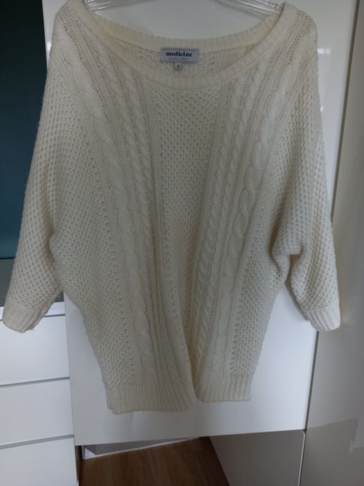 Sweter biały 3/4 rękaw