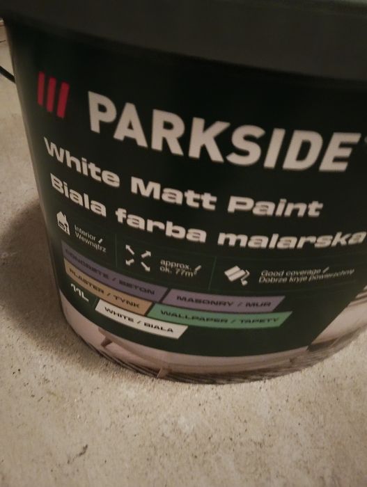 Biała farbą Parkside 11 litrów