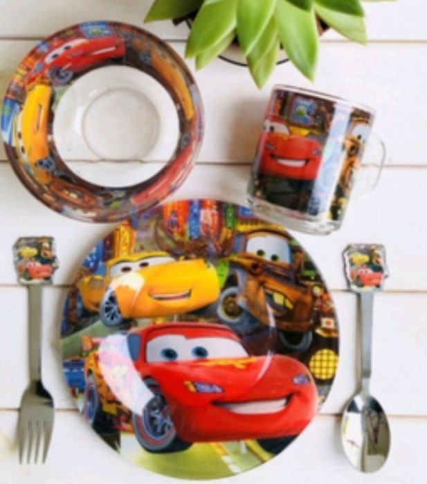 Набор стеклянной детской посуды для детей