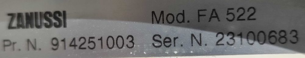 Peças Maq Roupa Zanussi FA522
