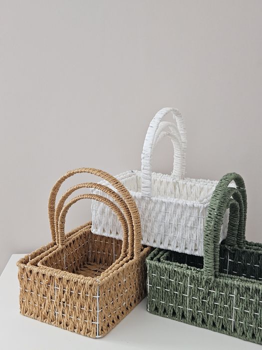 Плетені корзинки для дому, кошики для декору