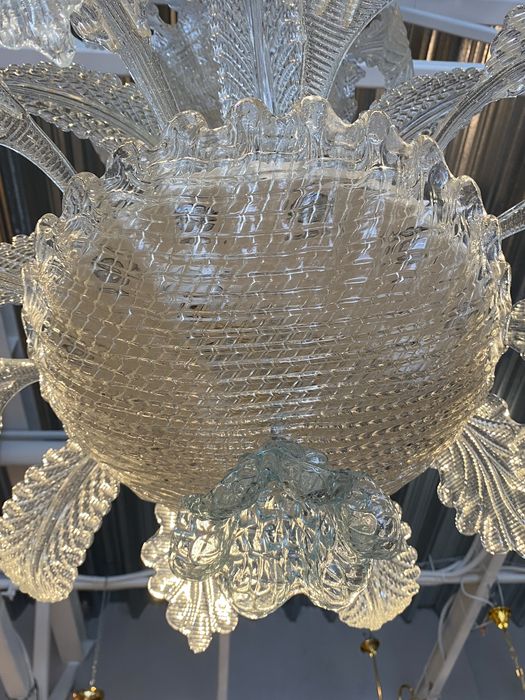 Monumentalny Zyrandol w calosci ze szkla Murano w stylu Mid Century