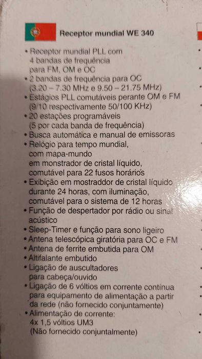 Rádio Recetor mundial Clatronic WE 340 (nunca foi usado)