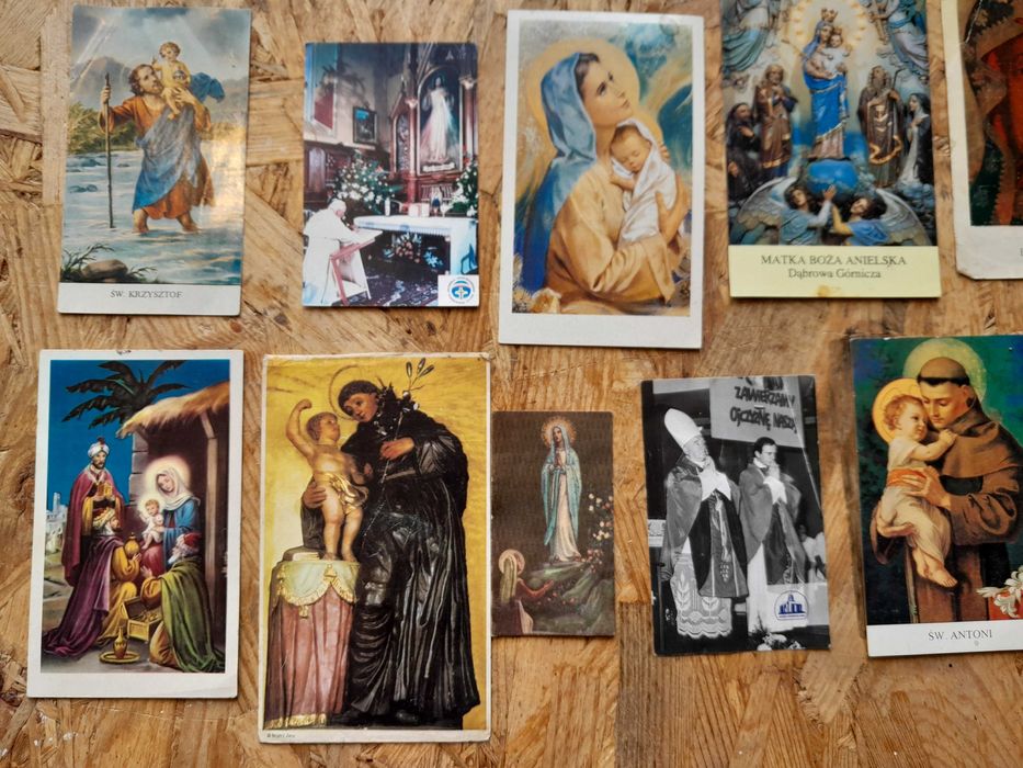 Stare obrazki święte kolędowe dewocjonalia zestaw 15 sztuk