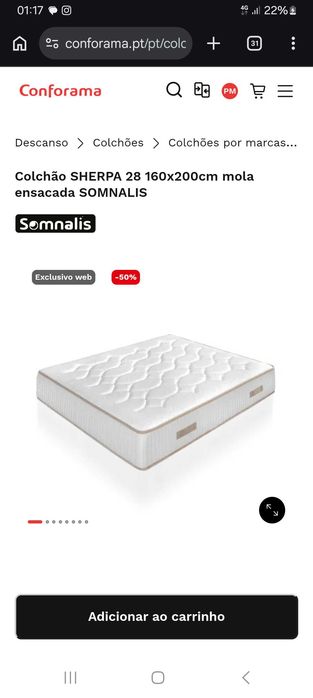 Colchão 160x200 SHERPA-Somnalis