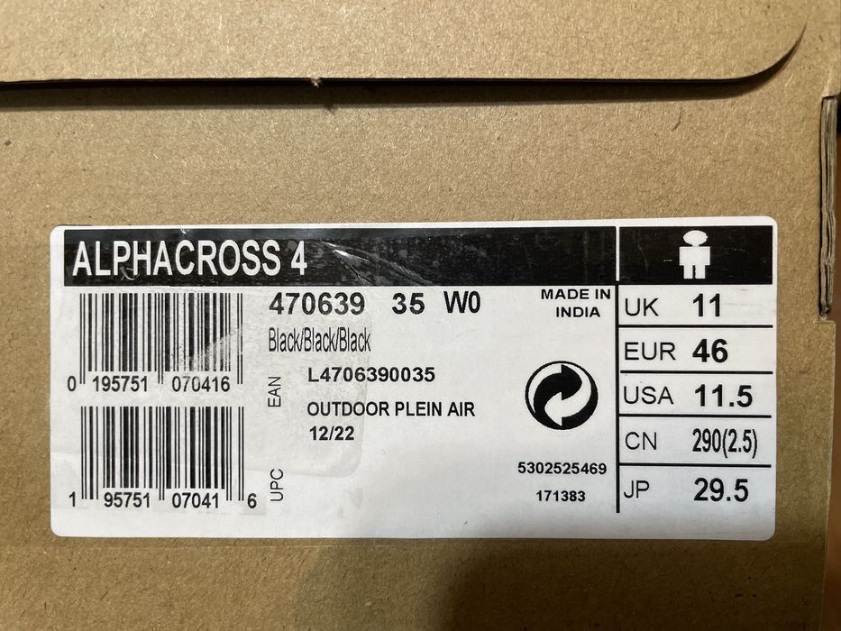 Кросівки Salomon Alphacross 4 розмір 44,5(наш) 11,5US на стопу 29,5 см