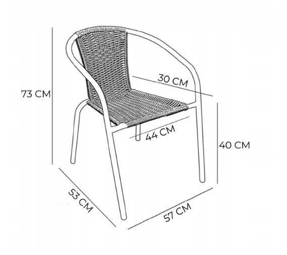 Mocne KRZESŁO METALOWE Nowoczesne Ogrodowe
