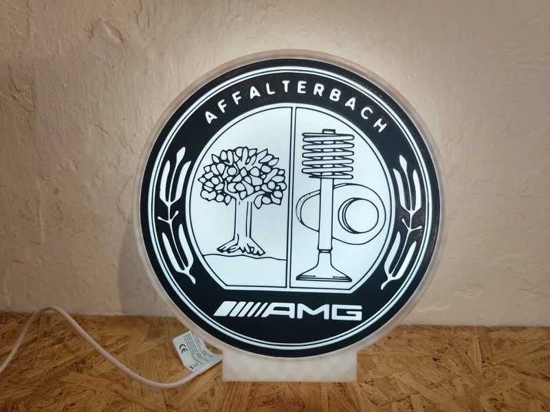 Lightbox Luminaria decorativa Mercedes AMG caixa branca
